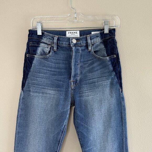 FRAME Le Original Gusset Slim Straight Leg Jeans in Elton Wash - Picture 4 of 11